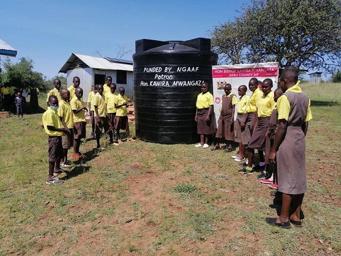 K.K Mukalamatu Primary school receives 10,000-litre-water tank through Hon. Bishop Kawira Mwangaza