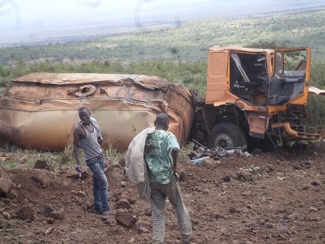 1 Killed, 1 Injured In Water Tank Lorry Rollover Crash