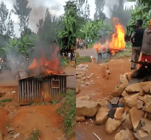 KDF soldier allegedly torches a house belonging to a poor family.