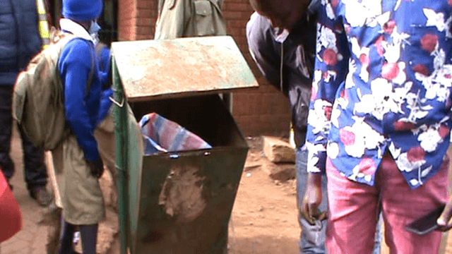 Baby dumped in a garbage bin in town