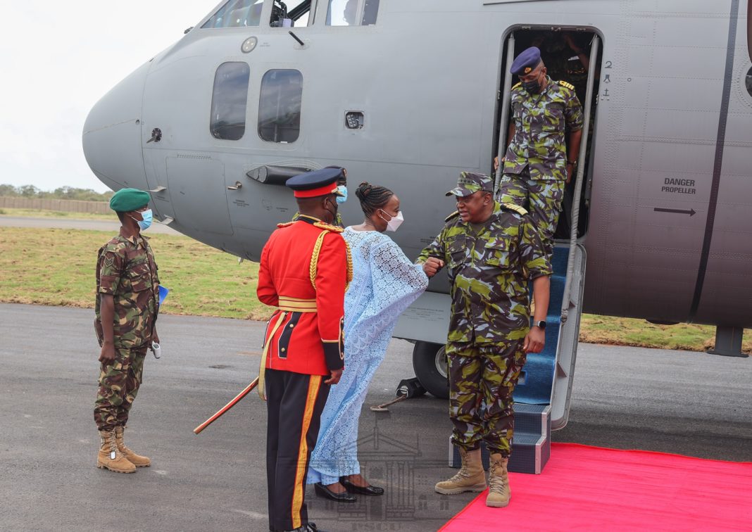 Monica Juma Receives His Excellency President Uhuru Kenyatta in Manda Bay