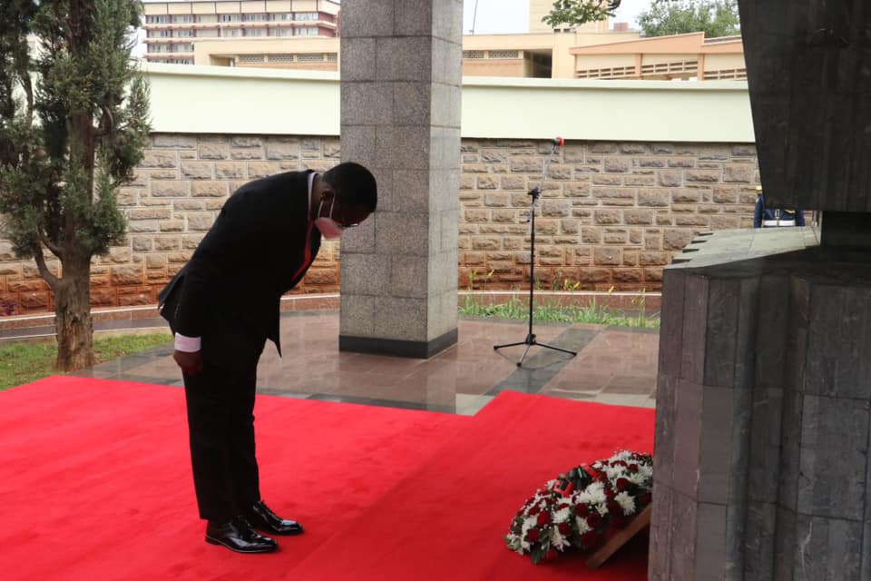 Malawi President Chakwera pays his respects to late Mzee Jomo Kenyatta