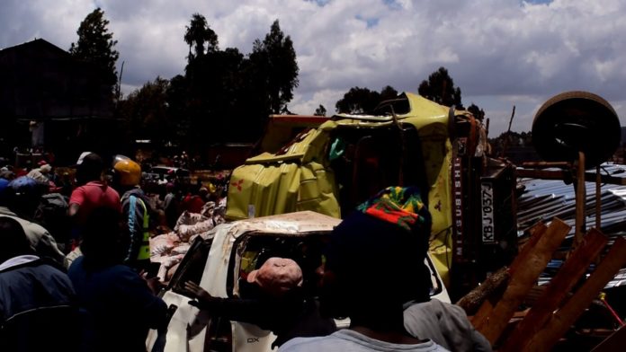 Several injured after lorry brakes failed and crashed into stalls