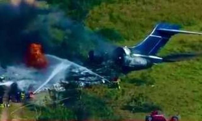 Plane carrying 21 people crashes during take-off