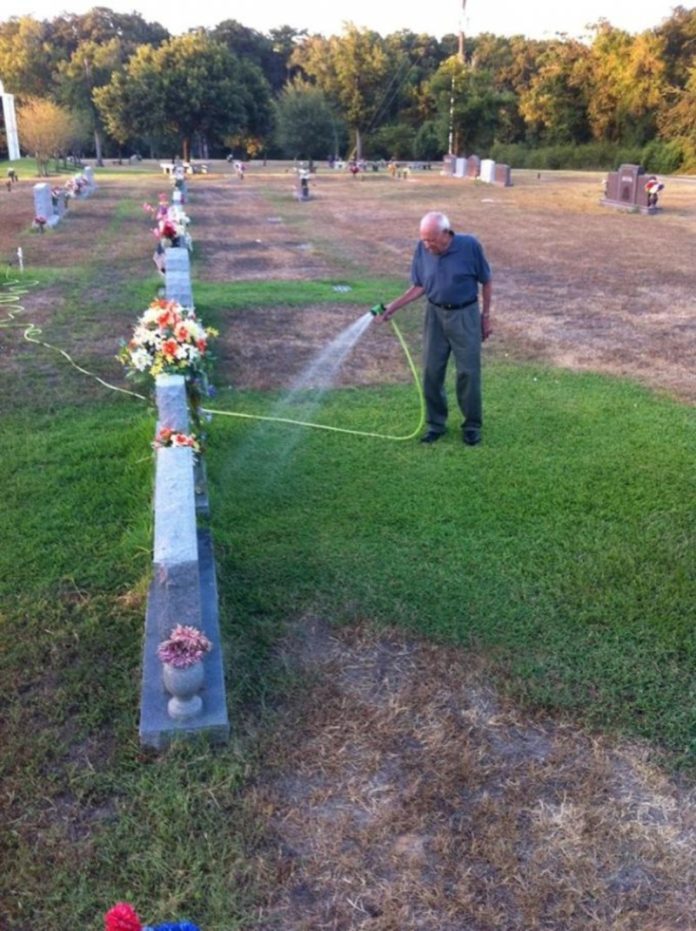 This grandfather visits his wife's grave every day But you can not imagine what he does there!