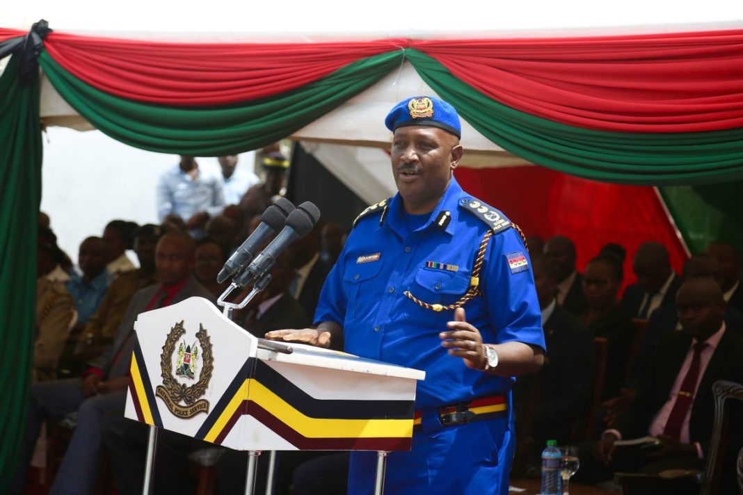 IG Hillary Mutyambai at a past event. [Source/Twitter/NPS-Kenya]